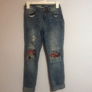 Hippie Laundry Distressed Tom Girl Jeans